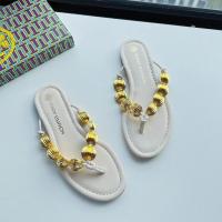 ราคา 2023 new Tory Burch Capri Series Two Colors beaded leather flat flip flops (20015819890)