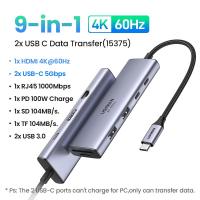 ราคา UGREEN USB C HUB 4พัน60เฮิร์ต Type C เพื่อ HDMI 2 0 RJ45 PD 100วัตต์อะแดปเตอร์สำหรับ Air Pro Pro M2 M1อุปกรณ์พีซี USB 3 0 HUB (19971620157)