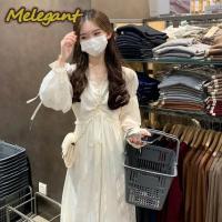 ราคา เอวสูงลูกไม้คอวีแขนพองยาวคลุมเข่าอัดพลีทสไตล์ฝรั่งเศสชุดเดรสแม็กซี่สีขาว (16978008115)