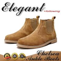 ราคา Men Boots Luxury Elegant Chelsea Ankle Boots Men Cow Suede Leather Boots Men Martin Boots High Quality Male Boots Non Slip Ankle Boots For Man Sewing Hard Wearing Men Shoes (13922297620)