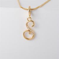 ราคา สร้อยคอจี้ตัวอักษรเพชรสังเคราะห์สีทอง17ไมล์18K ประดับตัวอักษร A Z 787N (20682489706)