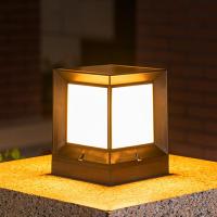 ราคา โคมไฟเสารั้ว ไฟอัตโนมัติ โคมไฟหัวเสา โคมไฟหัวเสาโซล่าเซลล์ ไฟหัวเสา ขนาด 20x20 ปรับได้ 3 สี solar pillar lamp Groupextra (21116582982)