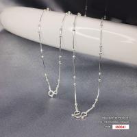 ราคา สร้อยคอเงินแท้ 925 Italy ลายกระดูกงูเหลี่ยมเงาคั่นบอล SS0041 (20384633165)