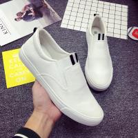 ราคา รองเท้าสีขาวผู้ชายรองเท้าลำลองสไตล์อังกฤษข้อสั้นแนวเกาหลีรองเท้าผู้ชายสีขาวสำหรับฤดูใบไม้ร่วงแบบหนังกันน้ำรองเท้าโลฟเฟอร์สวมง่าย (16932645811)