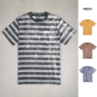 ราคา IBEROZ เสื้อยืด ลายทาง ริ้วทอ ผ้าฟอก สไตล์วินเทจ มีกระเป๋า รุ่น S BLHSTR (19645145169)