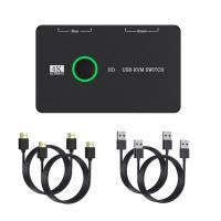 ราคา KVM Switch HDMI 2 Port สวิตช์ USB และ HDMI สำหรับคอมพิวเตอร์2เครื่องแชร์แป้นพิมพ์เมาส์เครื่องพิมพ์และจอภาพ HD หนึ่งจอสำหรับการแชร์พีซี2เครื่อง (20280756202)