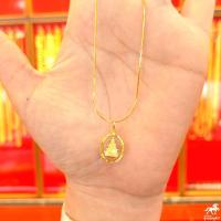 ราคา สร้อยคอเงินชุบทอง ลายไดอาน่า จี้พระจิ๋วยอดนิยม เลี่ยมทองแท้ กรอบทอง 90 มีใบรับประกัน (15600030880)