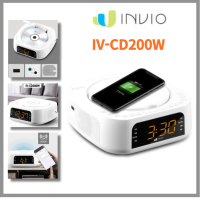 ราคา Invio IV CD200W เครื่องเล่นซีดีวิทยุนาฬิกาชาร์จไร้สายโทรศัพท์มือถือบลูทูธ4 2ฟังก์ชันวิทยุ FM USB ดิจิตอลหน่วยความจำ AUX ฟังก์ชัน EQ ฟังก์ชันหรี่ฟังก์ชั่นแนะนำ (18686209763)