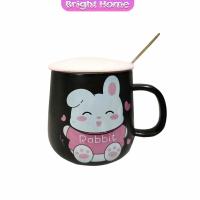 ราคา แก้วกาแฟเซรามิก ถ้วยนม กาแฟ ฝาปิดคละสี เเถมช้อน Tableware (17225651636)
