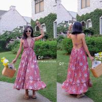 ราคา DYMAXI2123 Morning Dress เดรสผูกคอ โชว์หลัง (17548382266)