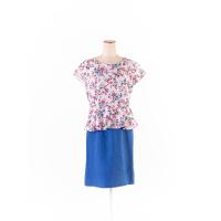 ราคา Dresss sis เดรสแขนสั้นพิมพ์ลาย แต่งระบายซิปหลัง ป้ายแบรนด์ระบุไซส์ XL Preloved (20670333474)