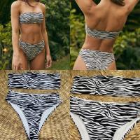 ราคา พร้อมส่ง ชุดว่ายน้ำหญิง บิกินี่ เกาะอก มาพร้อม กางเกงเอวสูง ขาเว้าแบบสายฝอ ลายเสือ ม้าลาย (13918718163)