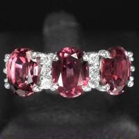 ราคา แหวนเงินแท้ 925 พลอยแท้ ฝังพลอยโรโดไลท์ Rhodolite น้ำหนัก 1 63 กะรัต สวยไฟดีทุกเม็ดค่ะ (14469627412)