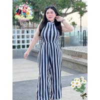 ราคา ฮ624 ร้านนี้ส่งไว จั๊มขายาวลายริ้วไฮโซ ชุดจั๊มสาวอวบ ชุดสาวอวบอ้วน เสื้อผ้าสาวอวบ ชุดสาวอวบสวยๆ แฟชั่นสาวอวบ (17345390799)
