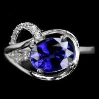 ราคา แหวนเงินแท้ 925 พลอยไพลิน Blue Sapphire น้ำหนัก 3 2 กะรัต สวยไฟดีคะ (390863590)