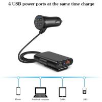 ราคา Unvug ที่ชาร์จเร็วในรถ4พอร์ต USB QC3 0สำหรับ Iphone Samsung ช่องเสียบที่จุดบุหรี่ (19725877209)