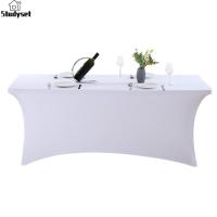ราคา ชุดโต๊ะแบบยืดหยุ่นทนทานต่อการฉีกขาดผ้าปูโต๊ะสีทึบไร้รอยยับสำหรับงานแต่งงานงานเลี้ยงวันเกิด (20513334695)