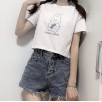 ราคา Shop SP เสื้อยืด เสื้อคอกลม เสื้อสีพื้น เสื้อครอป เอวลอย ลายกระต่าย มี 2 สี สีดำ สีขาว (4634682414)