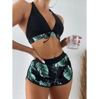 ราคา Three Pieces Leaf Print Bikini Women Swimsuit with Swim Shorts Swimwear Summer Beach Bathing Suit 2022 Bikini Set (12748752032)