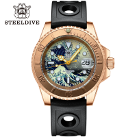 ราคา ใหม่ STEELDIVE SD1953SJ หรูหราบรอนซ์น้ำ Ghost NH35 Swiss Super Luminous 300M กันน้ำ R Design Dive Watcheshot (19627609874)