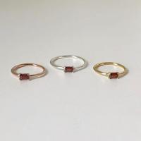 ราคา Winterwinter Jewelry Silver925 เครื่องประดับเงินแท้ เงินแท้925 แหวนเงินแท้ แหวนพลอยแท้ทรงเหลี่ยม โกเมน Garnet (1867584513)