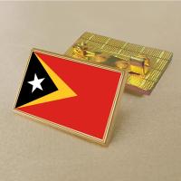 ราคา East Timor flag pin 2 5 1 5cm zinc die cast PVC colour coated gold rectangular medallion badge without added resin (20116240575)