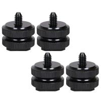 ราคา Camera Hot Shoe Mount to 1 4inch 20 Tripod Screw AdapterFlash Shoe Mount for DSLR Camera Rig Pack of 4 (20630574507)