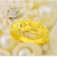 ราคา HIALAMAแหวนทองชุบลายคลาสสิก สำหรับคู่รักสามารถปรับขนาดได้แหวนคู่รักทรงขนาดกลาง ใหญ่ (13010637815)