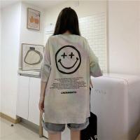 ราคา ใหม่อินแบรนด์มัดย้อมหน้ายิ้มพิมพ์แขนสั้นเสื้อยืดสำหรับผู้ชายและผู้หญิงน้ำแบรนด์หลวมคู่เสื้อยืด (16286514438)