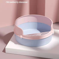 ราคา กระบะทราย กระบะทรายแมว ห้องน้ำแมว กระบะทรายแมว ขอบสูงมีตะแกรงดักทราย cat litter box ป้องกันทรายกระเด็น ห้องน้ำแมวถูกๆ (15922882374)