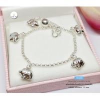 ราคา สร้อยข้อมือเงินแท้92 5 ลายผ่าหวาย ร้อยตุ้งติ้งช้าง หนัก 1 สลึง ยาว 6 5 นิ้ว งานไทย (9115842123)