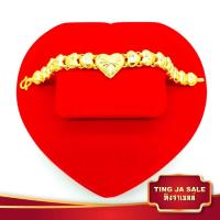ราคา สร้อยข้อมือทอง เครื่้องประดับ ทองเหมือนแท้ ลายเลสหัวใจตัดลายจิกเพชร น้ำหนัก3บาท ยาว7นิ้ว ชุบทองคำแท้ 24K สินค้าขายดีพร้อมส่ง (912124729)