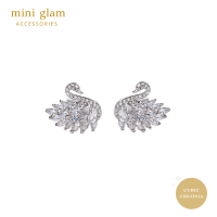 ราคา Miniglam White Swan Crystal Stud Earrings S925 ต่างหูคริสตัลรูปหงส์สีเงิน รุ่นใหม่ (13098791876)