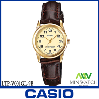 ราคา นาฬิกาข้อมือผู้หญิง Casio สายหนัง หน้าปัดทอง รุ่น LTP V001GL ของแท้ 100 ประกันศูนย์เซ็นทรัลCMG1 ปี จากร้าน MIN WATCH (3543872622)