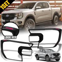 ราคา ครอบไฟหน้า ครอบกันรอยไฟหน้า รุ่น ฟอร์ด เรนเจอร์ FORD RANGER XL XLS ปี 2022 2023 สีดำด้าน โลโก้แดง 2 ชิ้น (15335349100)