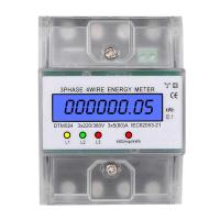 ราคา 3เฟส4สาย LCD Energy Meter การใช้พลังงาน KWh Meter 220 380V 5 80A DIN Rail การติดตั้ง Digital Electric Power Meter (14985354903)