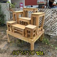 ราคา BF โต๊ะหมู่บูชาไม้สักทั้งชุดรวมฐาน หมู่ 7 หน้า 7 80 63 สูง90 ซม รวมฐาน งานไม้สัก งานไม่ได้ทำสี (17010340709)