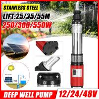 ราคา 24V Solar Deep Well ปั๊ม 300W สแตนเลสพลังงานแสงอาทิตย์ Submersible ปั๊มน้ำ 35m Lift ขนาดใหญ่สำหรับบ่อปลาการเกษตรชลประทาน ปั๊มน้ำบาดาล ปั๊มน้ำบาดาลพลังงานแสงอาทิตย์ สายยาว 10 เมตร (14585429707)