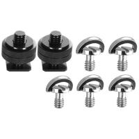 ราคา 7 Pcs for DSLR Camera 1 4 Inch Adapter 5 Pcs Quick Release Plate Mounting Screw D Ring D Shaft QR Screw Adapter 2 Pcs 20 Hot Shoe Mount Adapter Tripod Screw to Flash Hot Shoe (20039581989)