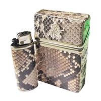 ราคา เป็นสินค้าขายดี Genuine Leather กล่องใส่บุหรี่หุ้มด้วยหนังงูเเท้ลวดลายสีสัน ธรรมชาติ (7413234638)