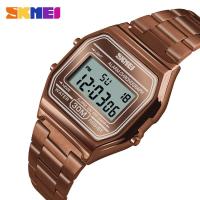 ราคา SKMEIใหม่ผู้หญิงนาฬิกาดิจิตอลนาฬิกาข้อมือกันน้ำBacklightสแตนเลสนาฬิกาสำหรับสุภาพสตรี1123 (6468360748)