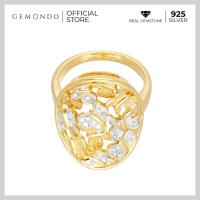 ราคา Gemondo แหวนเงินแท้ 925 ชุบทอง 18K ประดับเพชร Diamond ดีไซน์ผีเสื้อ และดอกไม้ (3462200838)