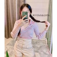 ราคา COD เสื้อผูกหลัง แขนยาวคอปก เว้าหลัง สาวอวบใส่ได้คะ เสื้อคอโปโล B503A SpinnyHouse ข้าวปุ้นผูกหลัง ข้าวปุ้น (20762413961)