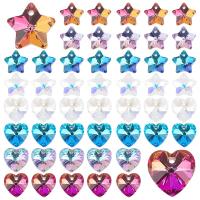 ราคา Heart Star Charms 80pcs 8 Styles Faceted Glass Charms Love Heart Electroplate Crystal Pendants Dangle Charms for DIY Bracelet Necklace Earring Keychain Making Phone Lanyard Craft (20446000932)