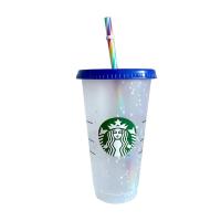 ราคา 1 5ชิ้นสามารถนำกลับมาใช้ใหม่ได้ Starbuck แก้วเปลี่ยนสีได้ถ้วยเก็บความเย็นพลาสติกสไตล์เกาหลีแก้วทัมเบลอร์สีเปลี่ยน Confetti ฝาปิดหลอดแบบนำกลับมาใช้ใหม่ได้แก้วกาแฟแก้วทัมเบลอร์710มล 24ออนซ์ (10263768084
