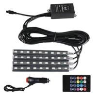 ราคา Car LED Light Strips LED Lights For Car Interior Automotive Interior LED Ambient Light USB Ignition Adapter DC 12V Car Interior Accessories Home Decor smart (16177169029)