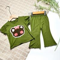 ราคา ชุดเซทขาม้า ชุดเด็กผ้าเรย่อน เสือแขนสั้นกับกางเกงขาม้า 14สี (20935027078)