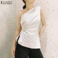 ราคา จัดส่งฟรี Esolo ZANZEA เสื้อเปิดอกผู้หญิงสไตล์เกาหลีเสื้อสตรีแบบจีบคาดเอวออกงานปาร์ตี้ลำลองวันหยุดเสื้อยืดผู้หญิง KRS 8 (20173624790)