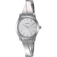 ราคา Timex Womens TW2R98700 Stretch Bangle Crisscross 25mm Silver Tone Expansion Band Watch (20128443748)