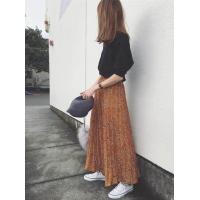 ราคา 2022 ขายใหม่เดิม D ญี่ปุ่น Uniqlo ฤดูใบไม้ผลิและฤดูใบไม้ร่วงและดอกไม้สดพิมพ์เอวยางยืดยาวจีบกระโปรงชีฟองกระโปรงยาว (16858734703)